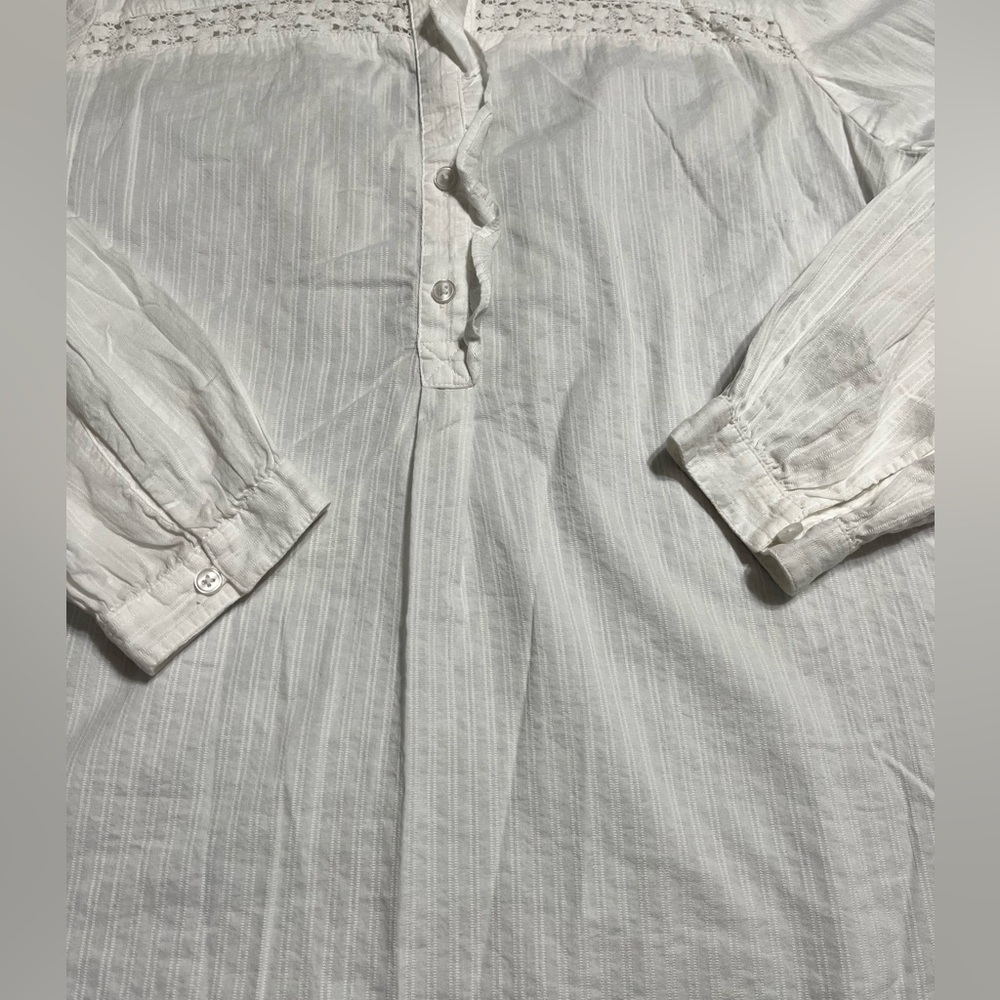 Lane Bryant White Ruffled Long Sleeve Blouse - Picture 4 of 9